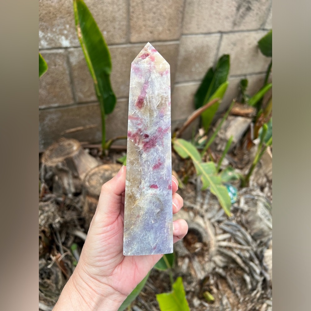 Unicorn Stone Tower with Smokey Quartz and Pink Tourmaline - Picture 3 of 11